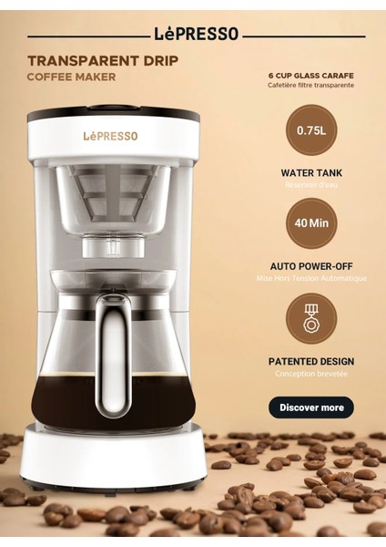 Şeffaf Damla Filtre Kahve Makinesi, 6 Fincan Kapasiteli, Sıcak Tutma Özellikli modelleri