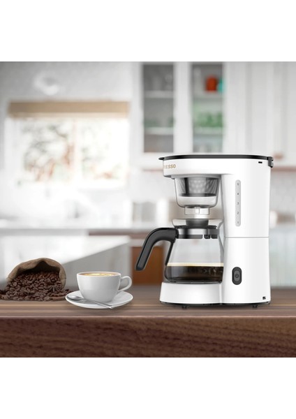 Şeffaf Damla Filtre Kahve Makinesi, 6 Fincan Kapasiteli, Sıcak Tutma Özellikli indirimleri