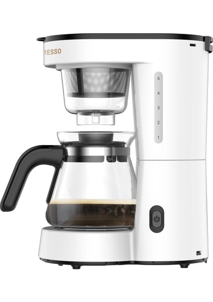 Şeffaf Damla Filtre Kahve Makinesi, 6 Fincan Kapasiteli, Sıcak Tutma Özellikli