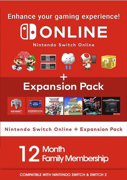 Online Aile Üyeliği + Genişletme Paketi - 12 AY/365 Gün Dijital Kod (Europe)