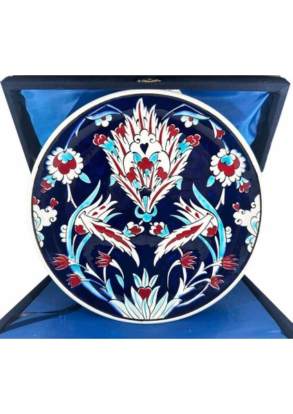 Kültürel Miras, Lale ve Hatayi Motifli El Yapımı Iznik Çini Tabak