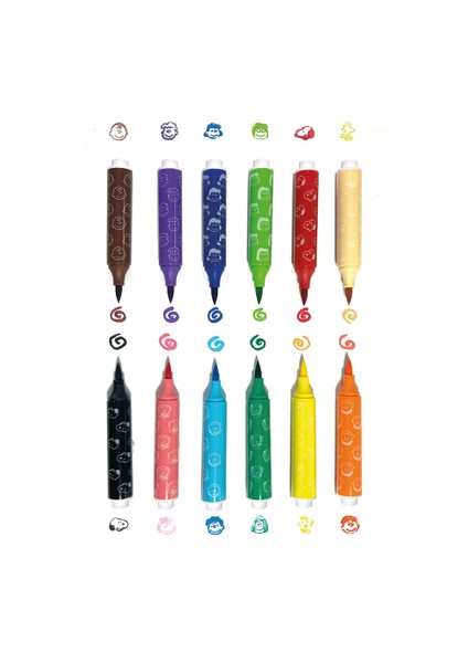 Ooly x Peanuts 12'li Çift Uçlu Fırça & Damga Keçeli Kalem modelleri