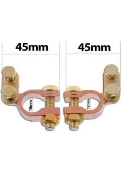 1 Takım Akü Kutup Başı Pirinç Kelepçe Artı ve Eksi Set fiyatları