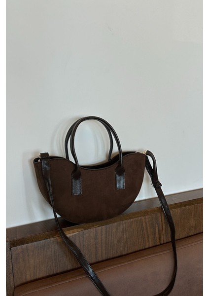 Lune Süet Omuz Çantası Acı Kahve indirimleri