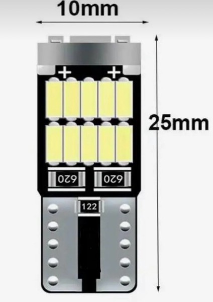 T10 LED 26 Ledli 10 Adet W5W Metal Ultra Power Kırmızı Park Plaka Tavan Ampulü modelleri