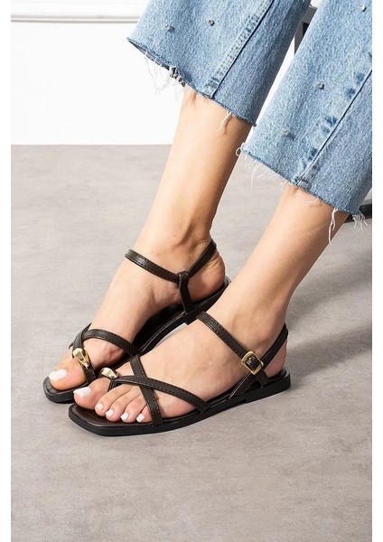 Nordi Kahverengi Cilt Kemerli Sandalet fiyatları