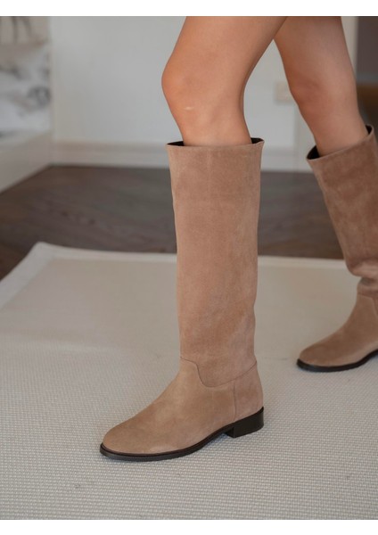 Sefora Camel Süet Hakiki Deri Çizme modelleri