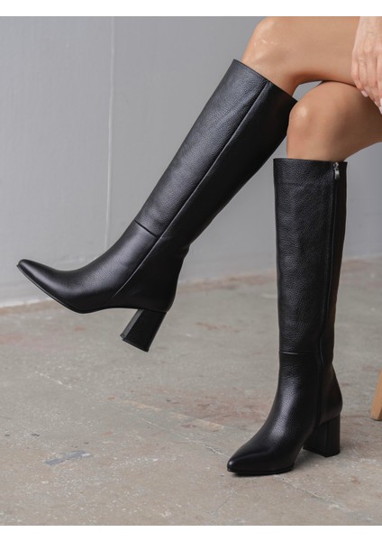 Boden Siyah Hakiki Deri Çizme