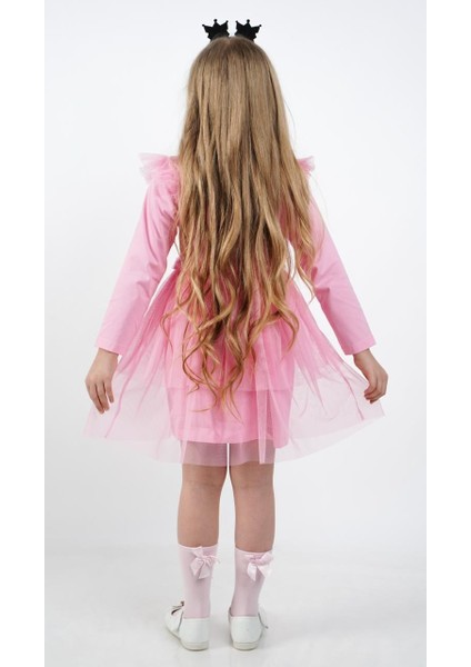 Kuromi Pembe Tül Detaylı Kız Çocuk Elbisesi indirimleri