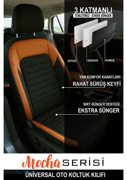 Renault Kadjar (Facelift 2018) 1.3 Tce (159 Hp) 2018 Uyumlu Formi Serisi Taba Oto Kılıfı Tam Set fiyatları