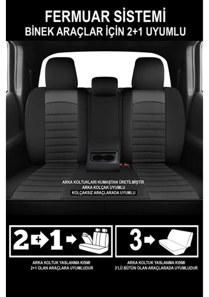 Mini Countryman (R60) Cooper D 1.6 (112 Hp) All4 2010 Uyumlu Moka Serisi Siyah Oto Kılıfı Tam Set indirimleri