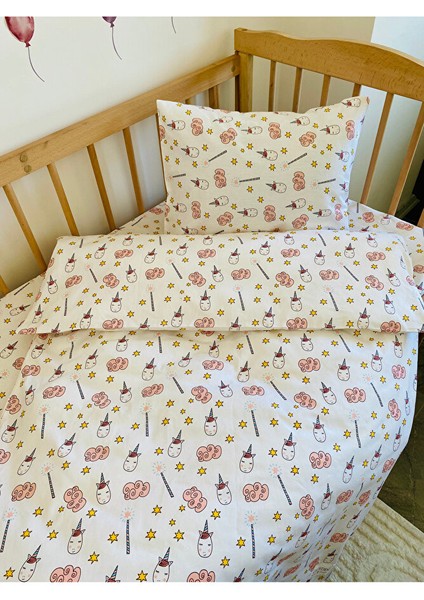 Bebek Nevresim Takımı %100 Pamuk Unicorn 70X110