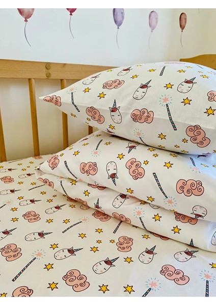 Bebek Nevresim Takımı %100 Pamuk Unicorn 70X110 fırsatları