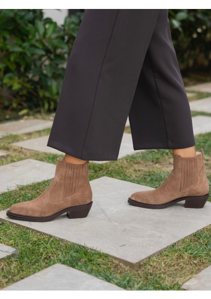 Konate Camel Süet Hakiki Deri Bot modelleri