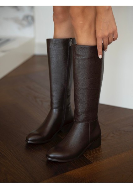 Barry Kahve Hakiki Deri Çizme