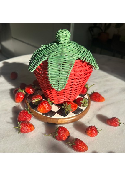 Rattan Çilek Kapaklı Sepet fiyatları
