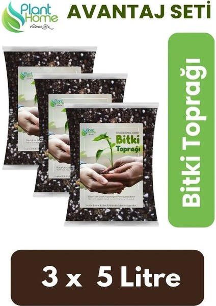 Plant Home Powermix 15 Litre Premium Bitki Toprağı- Böcek Sinek Yapmayan Karışım