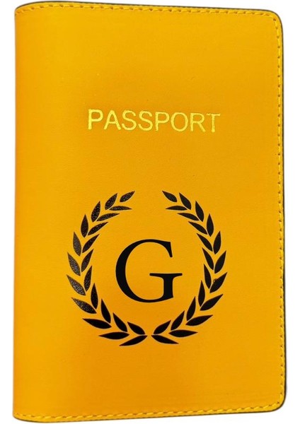 Harf Tasarımlı Deri Pasaport Kılıfı G