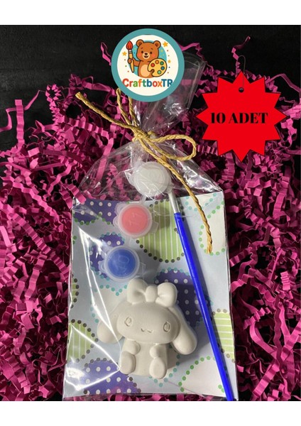 Hediyelik Cinnamoroll Taş Boyama Seti(10ADET)/kendin Yap, Doğum Günü, Karne,etkinlik,tatil Hediyesi