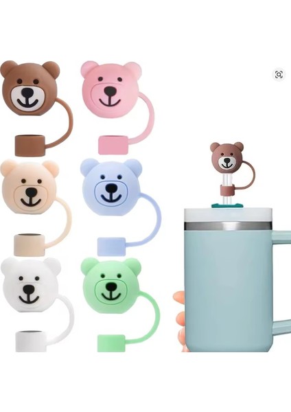 1 Adet Renkli 10 mm Için Pipet Tıpası Çiçekli Pipet Kapağı Quencher Pipet Tıpası 40 Oz ve 30 Oz Uyumlu