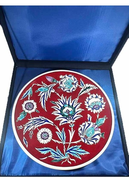 Başarı ve Yükselme Hediyesi Kırmızı Zeminli Iznik Çini Tabak fiyatları