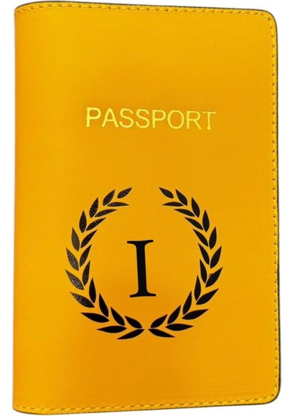 Harf Tasarımlı Deri Pasaport Kılıfı I