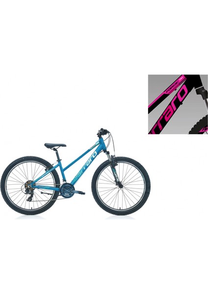 Force 701 Kadın Dağ Bisikleti 432H V 27.5 Jant 21 Vites Mat Siyah Fuşya Beyaz