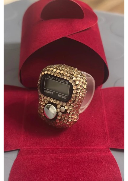 1 Adet Kahverengi Kristal Taşlı Zikirmatik - Yüzük Tesbih Zikir Matik Namaz Zikir fırsatları