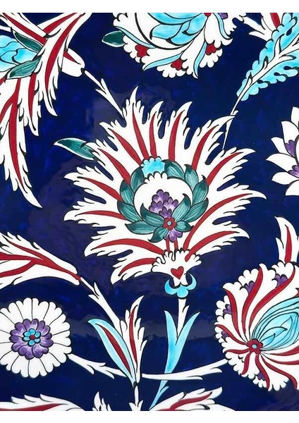 Osmanlı Ihtişamı Mavi Zeminli Hatayi Motif Iznik Çini Tabak fiyatları