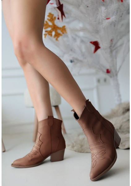 Eyesof Akver Kahverengi Cilt Topuklu Bot fiyatları