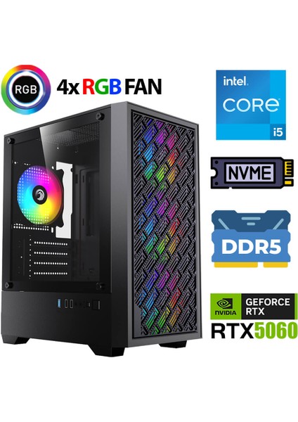 KX540 I5 14400F 32GB Ddr5 Ram 1tb M.2 Nvme SSD 8gb RTX5060 Oyuncu Tavsiye Sistem