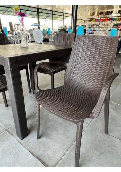 Elit Rattan 80X80 Nirvana Koltuk Masa Takımı Kahverengi modelleri