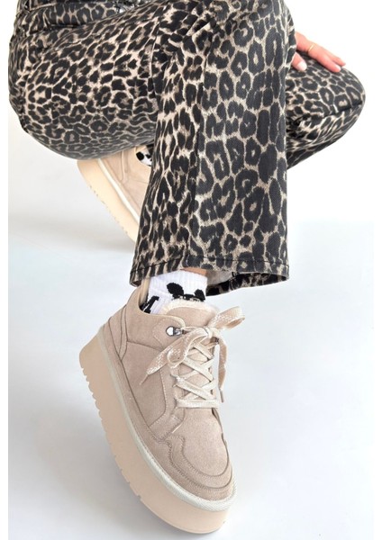 Eyesof Muden Bej Süet Bağcıklı Bot fiyatları