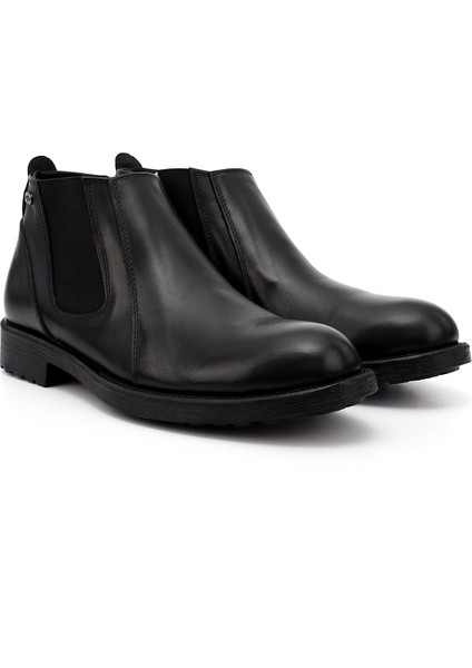 Erkek Siyah Fermuarlı Hakiki Deri Chelsea Bot fiyatları