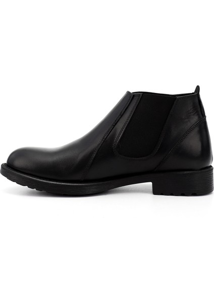 Erkek Siyah Fermuarlı Hakiki Deri Chelsea Bot modelleri