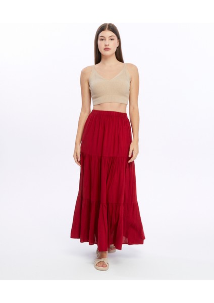 Kırmızı Uzun Etek-Anabel