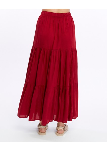 Kırmızı Uzun Etek-Anabel