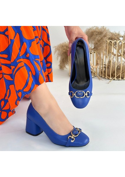 Eyesof Lucky Mavi Cilt Topuklu Ayakkabı fırsatları