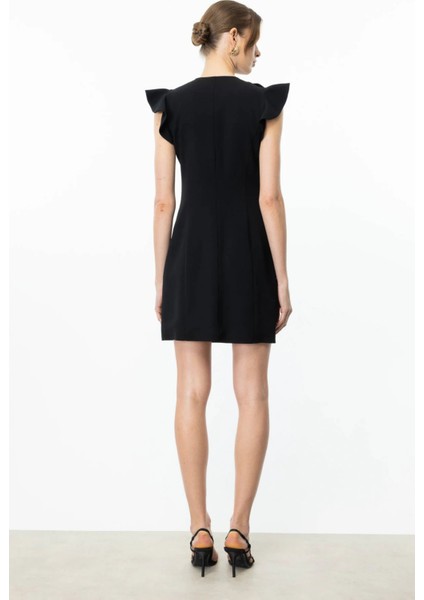 Kadın Omzu Gül Detaylı Midi Boy Elbise 5048 Siyah fırsatları