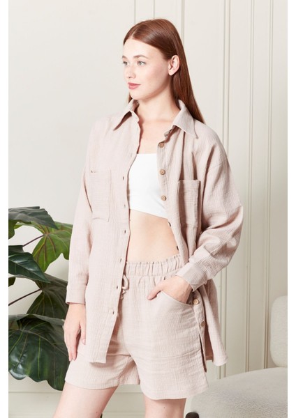 %100 Pamuk Kumaş Kadın Gömlek