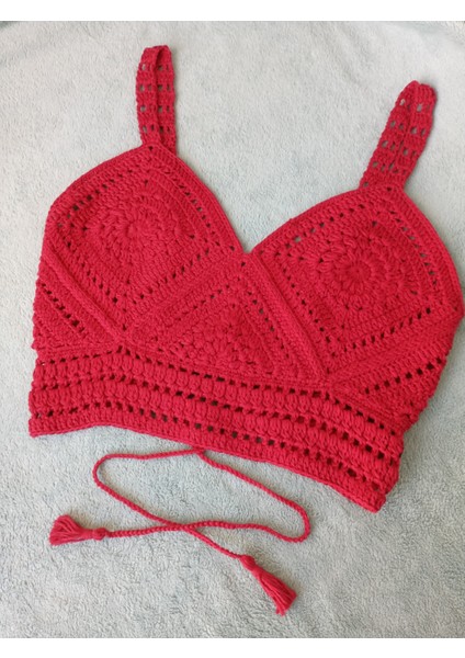 Vip Handmade Kırmızı Crop Top Büstiyer fiyatları