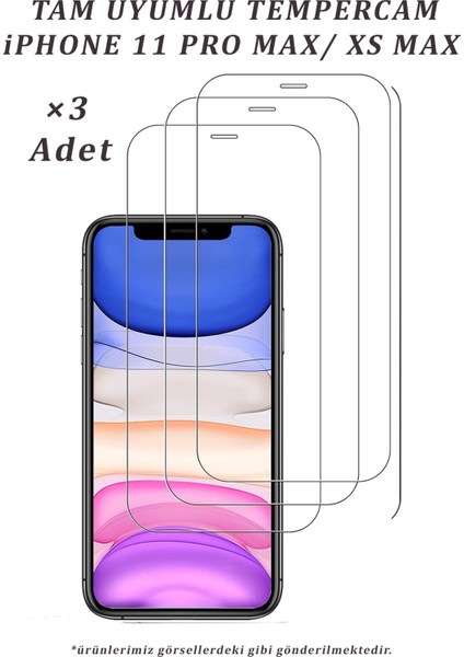 3 Adet iPhone 11 Pro Max / Xs Max Uyumlu Temperli Cam Ekran Koruyucu Kırılmaz Cam (3 Adet) indirimleri