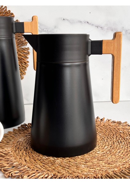 North Bambu Saplı Çelik Termos Siyah 2'li modelleri