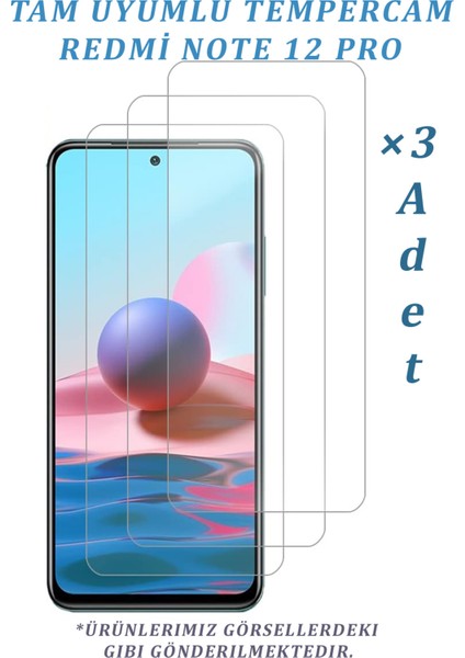 3 Adet Redmi Note 12 Pro Uyumlu Temperli Cam Ekran Koruyucu Kırılmaz Cam (3 Adet)