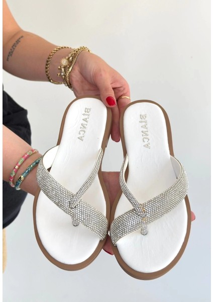 Eday Gümüş Boncuk Işlemeli Terlik fiyatları