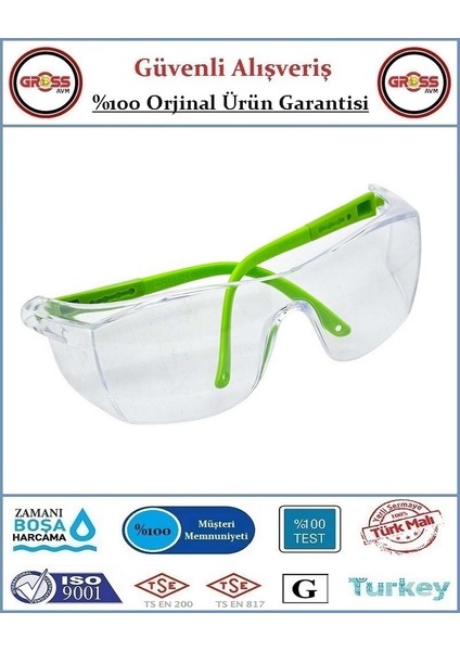Şeffaf Camlı Koruyucu Gözlük