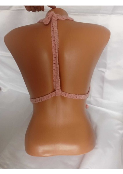 Gül Kurusu Rengi Handmade Crop Top Büstiyer modelleri