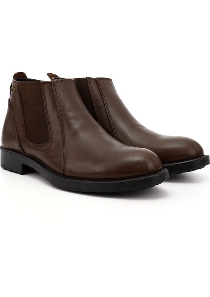 Hakiki Deri Yuvarlak Burun Kauçuk Taban Lastikli Günlük Erkek Bot 01206 fiyatları