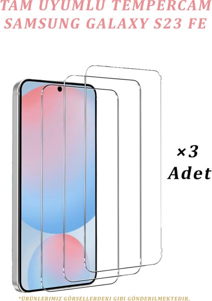 3 Adet Samsung Galaxy S23 Fe Uyumlu Temperli Cam Ekran Koruyucu Kırılmaz Cam (3 Adet)