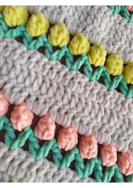 Yaz Bahçesi Laleli Kadife Bebek Battaniyesi indirimleri